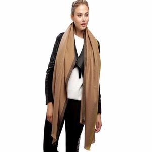 Brown Border Accent Frayed Oblong Scarf